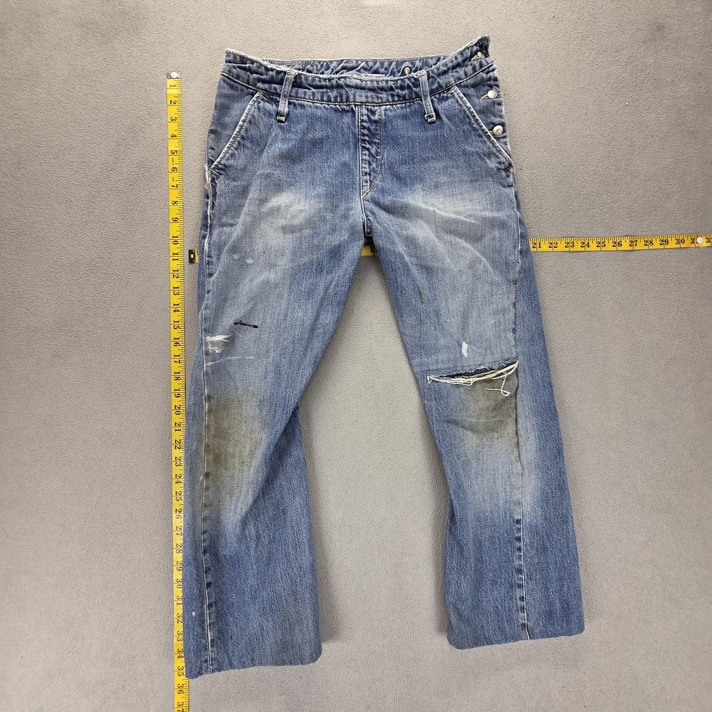 Vintage Levis Engineered Jeans Womens Blue Twisted Altered Hem Fits 31x26